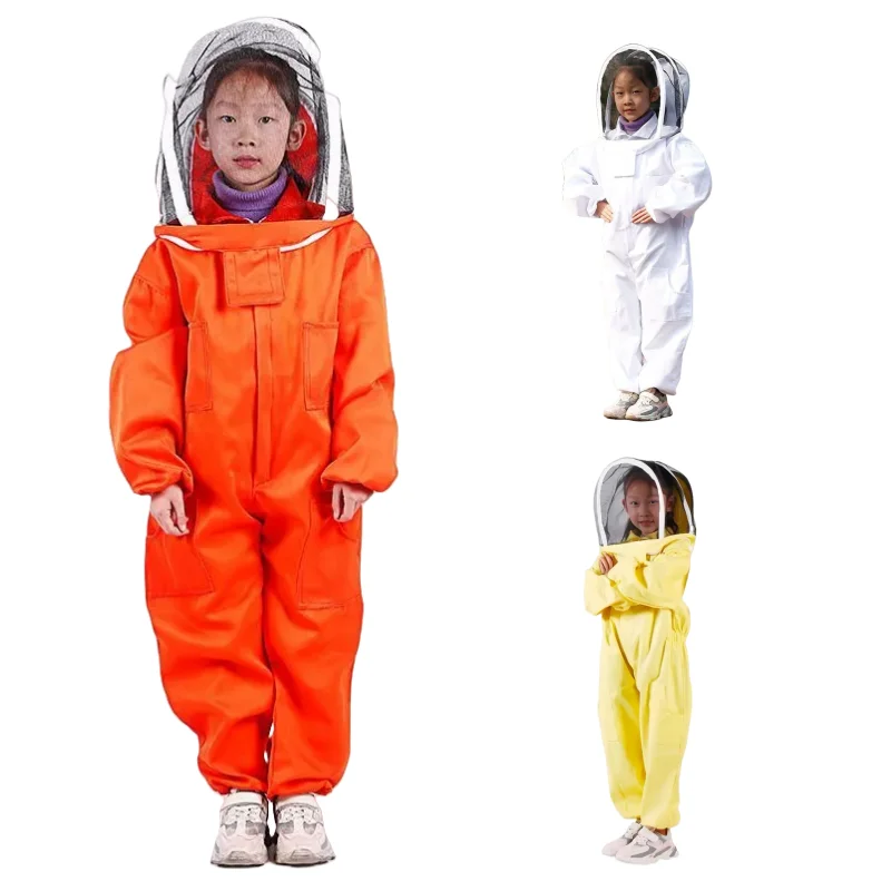 Kids Beekeeping Jumpsuit Child Anti Bee Clothing Cotton Breathable Full Body Beekeeping Professional Safe For Children Beekeeper