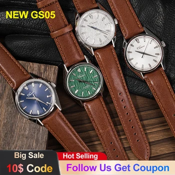 Chameri Nuovo Orologio al Quarzo GS05 con Movimento VH31 a Secondi Continui, 40mm, Stile Vintage, Impermeabile 50m, Vetro Zaffiro, Orologio da Polso da Uomo