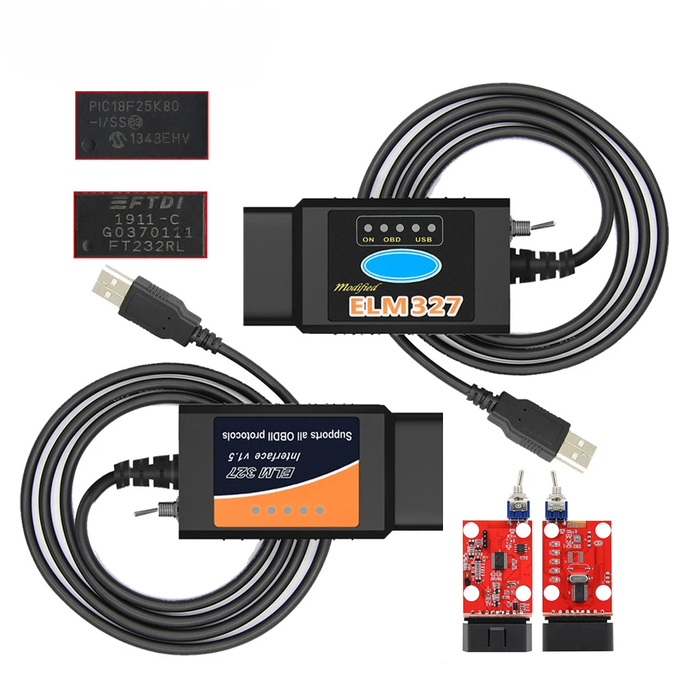 ELM327 USB 25K80 FT232RL для Ford FoCCCus кабель скрытый с переключателем кисти Forscan FoCCCus OBD2 диагностический инструмент автомобильные аксессуары