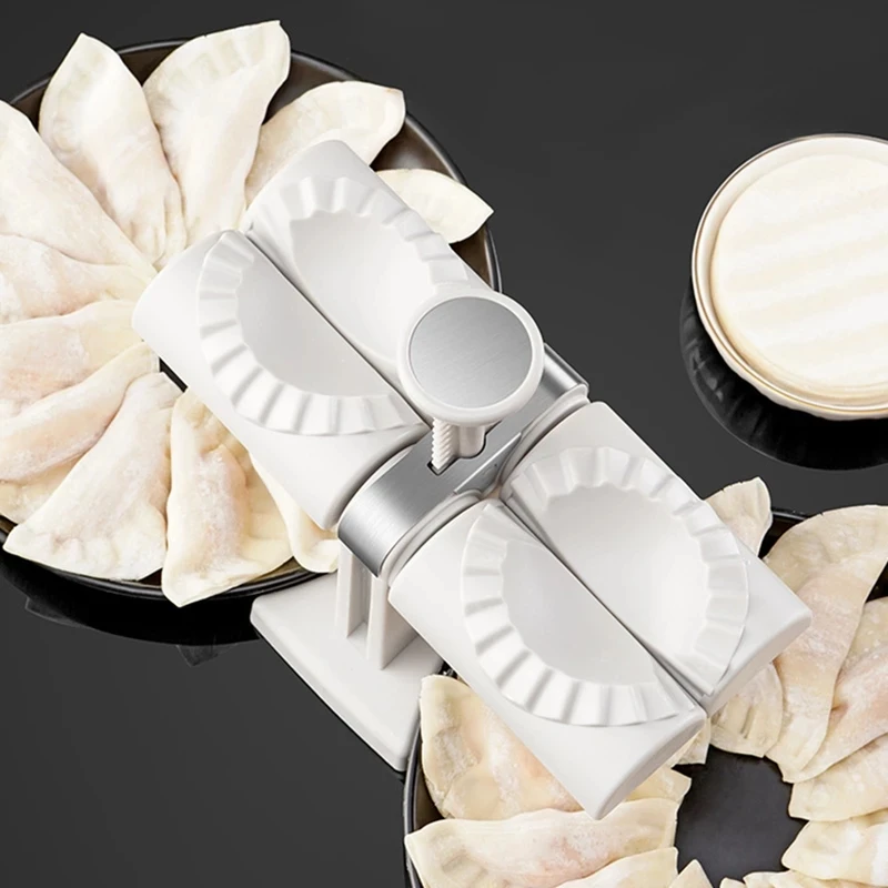 Dumpling Maker Household Double Head Fully Automatic Dumpling Maker Ravioli Press Mold Making Tool Easy to Use for FU