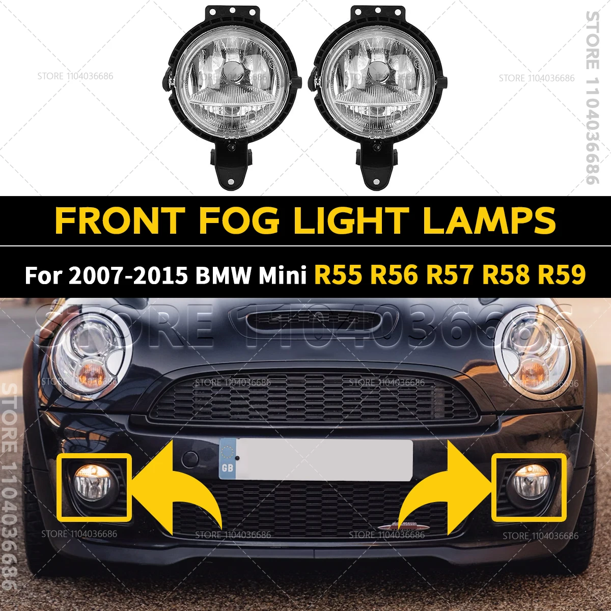 Para 2007-2015 BMW Mini Cooper (R55 R56 R57 R58 R59) Faros antiniebla ...