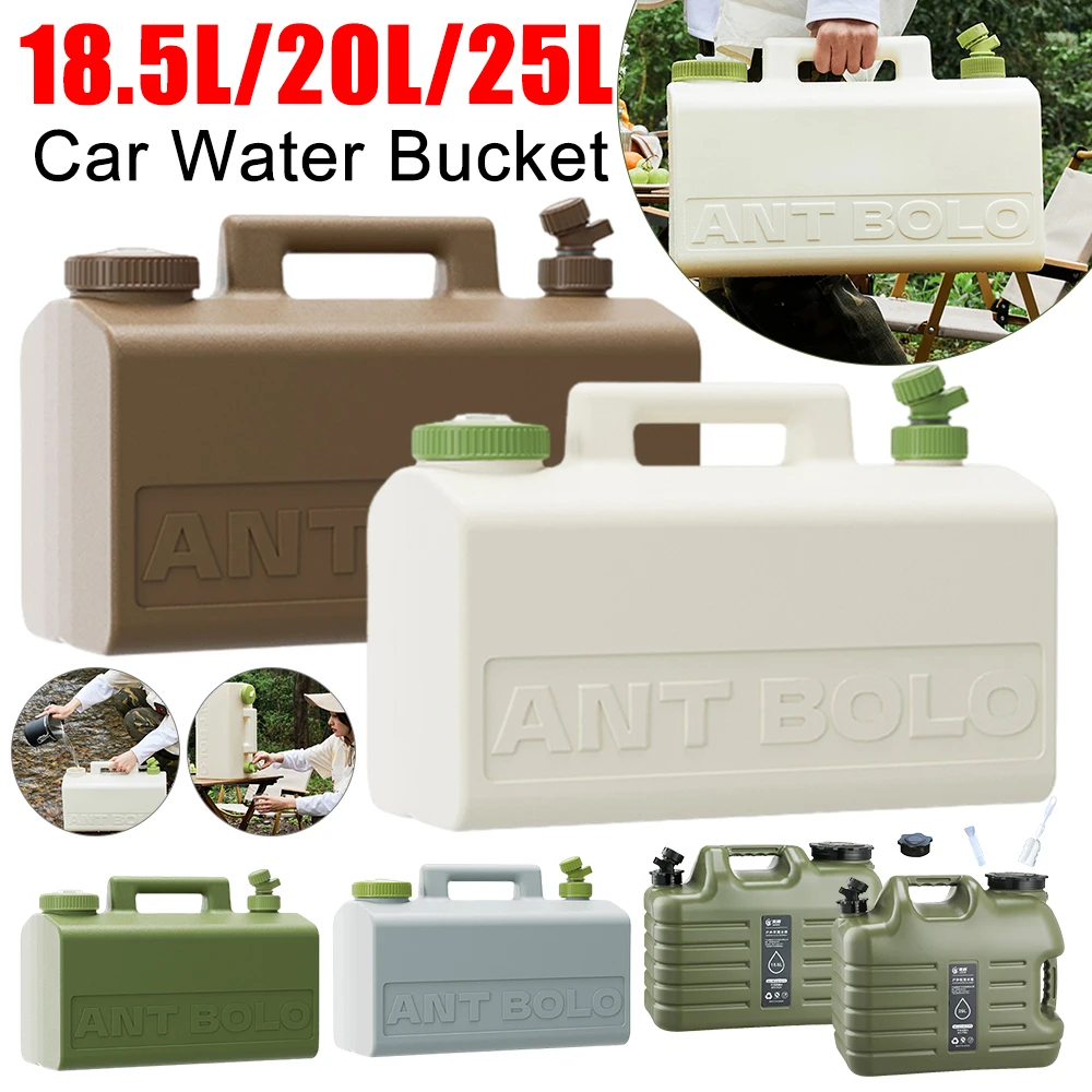 18.5/20/25L Water Bucket Large Capacity Car Water Bucket Portable Drinking Canister No Leakage for Outdoor Travel Driving