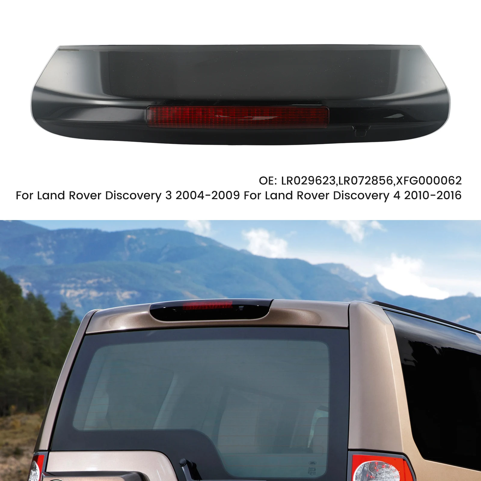 

1*Car Third High Brake Lights For Discovery- 3 2004-2009 LR029623# LR072856# XFG000062# 3rd Stop Lamp Universal Brake Lights