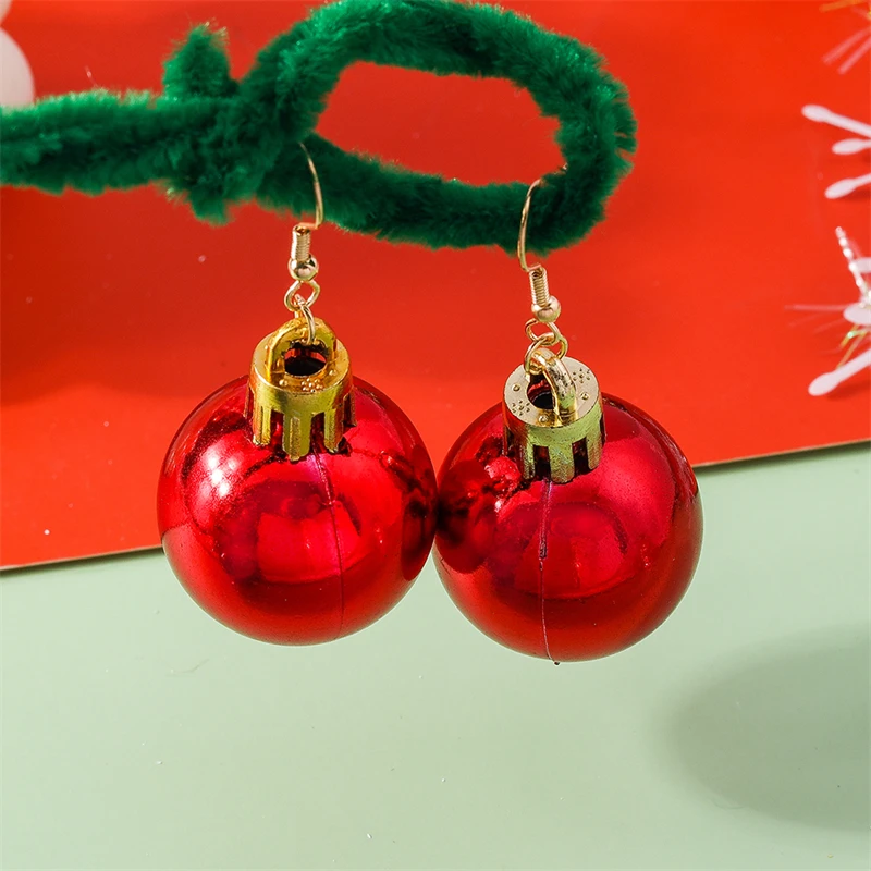 Modische Weihnachtskugel-Ohrringe für Frauen und Mädchen, Neujahr, Party, Festival, Schmuck, Geschenke – Detail 7