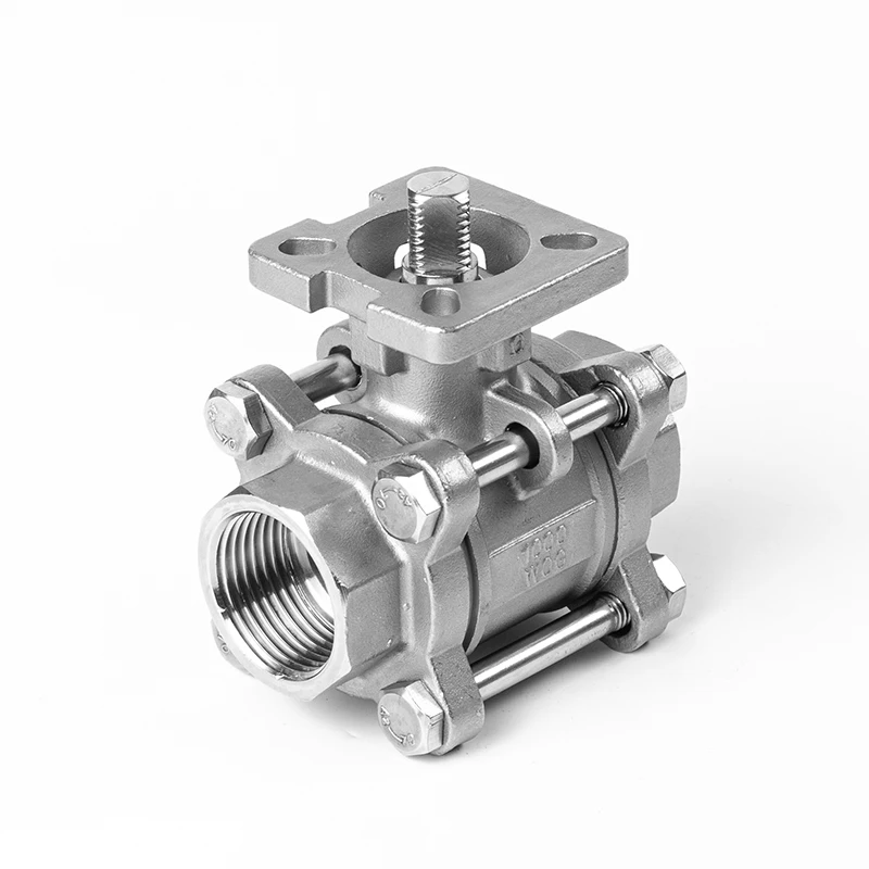 304 Stainless Steel Nall Valve Three Piece High Platform Internal Thread 316L Internal Thread Pneumatic Platform DN25 50