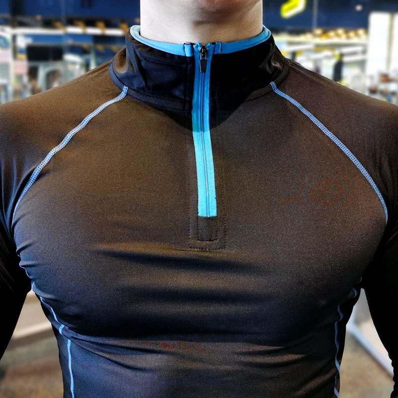  TTAO Camiseta deportiva de manga larga elástica con cremallera  completa para mujer, cuello alto, chaquetas de entrenamiento atlético, Azul  marino, M : Ropa, Zapatos y Joyería