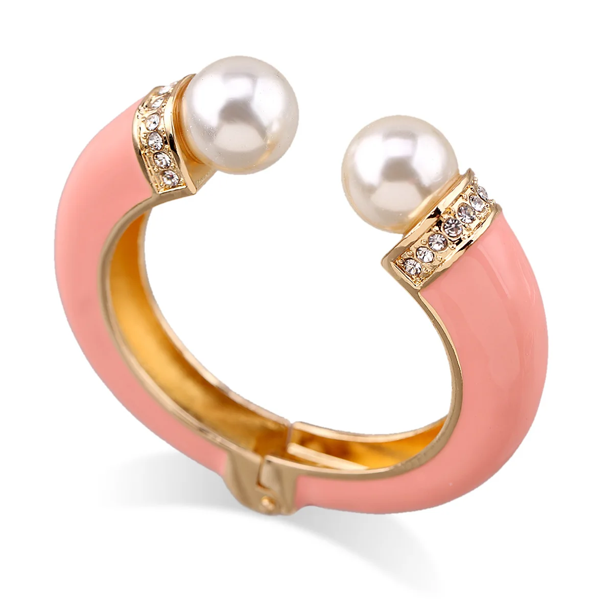10 Colors Boho Personalized Double Pearls Cuff Bangle for Women Party Bracelet Engagement Accessory Rhinestone Bangles Jewelry