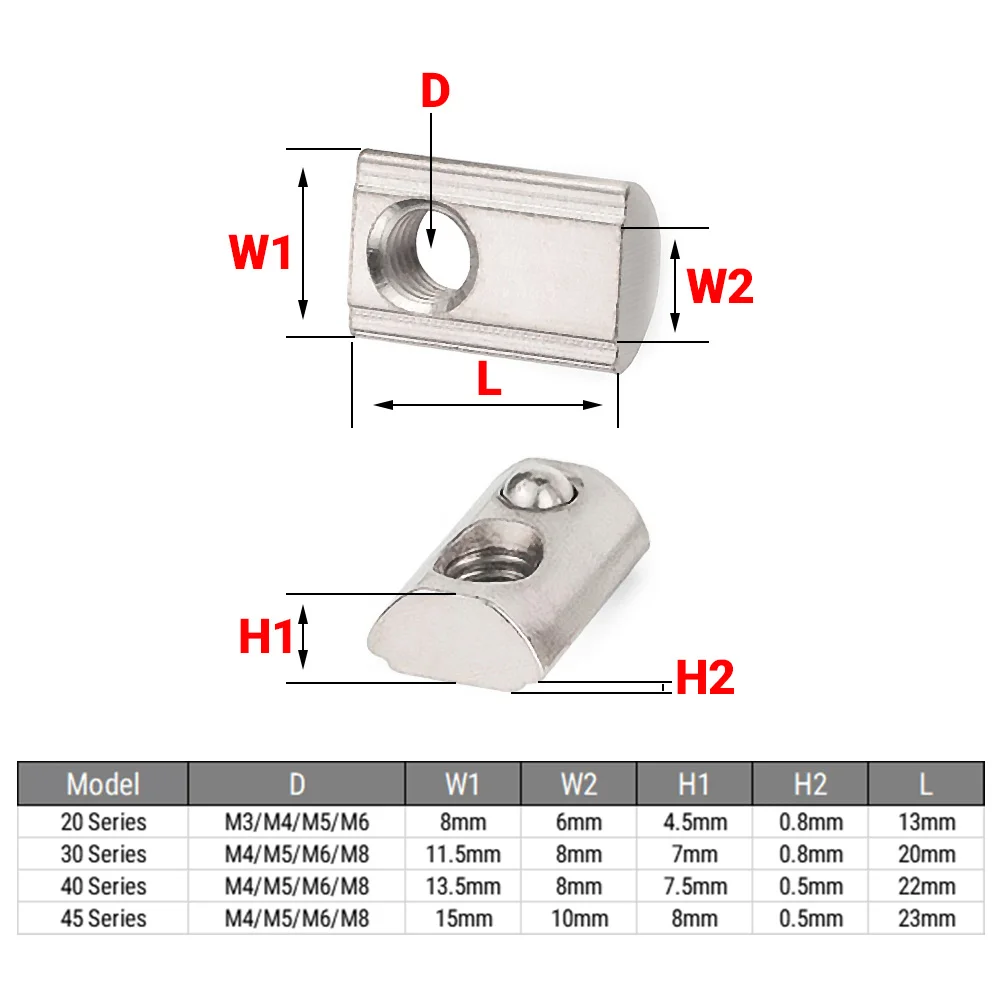 Sliding T Slot Nuts 20Pcs