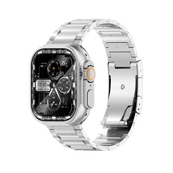 Premium Titanium Alloy Metal Bracelet Strap - 42 44 45 49(S10)46mm (Silver)
