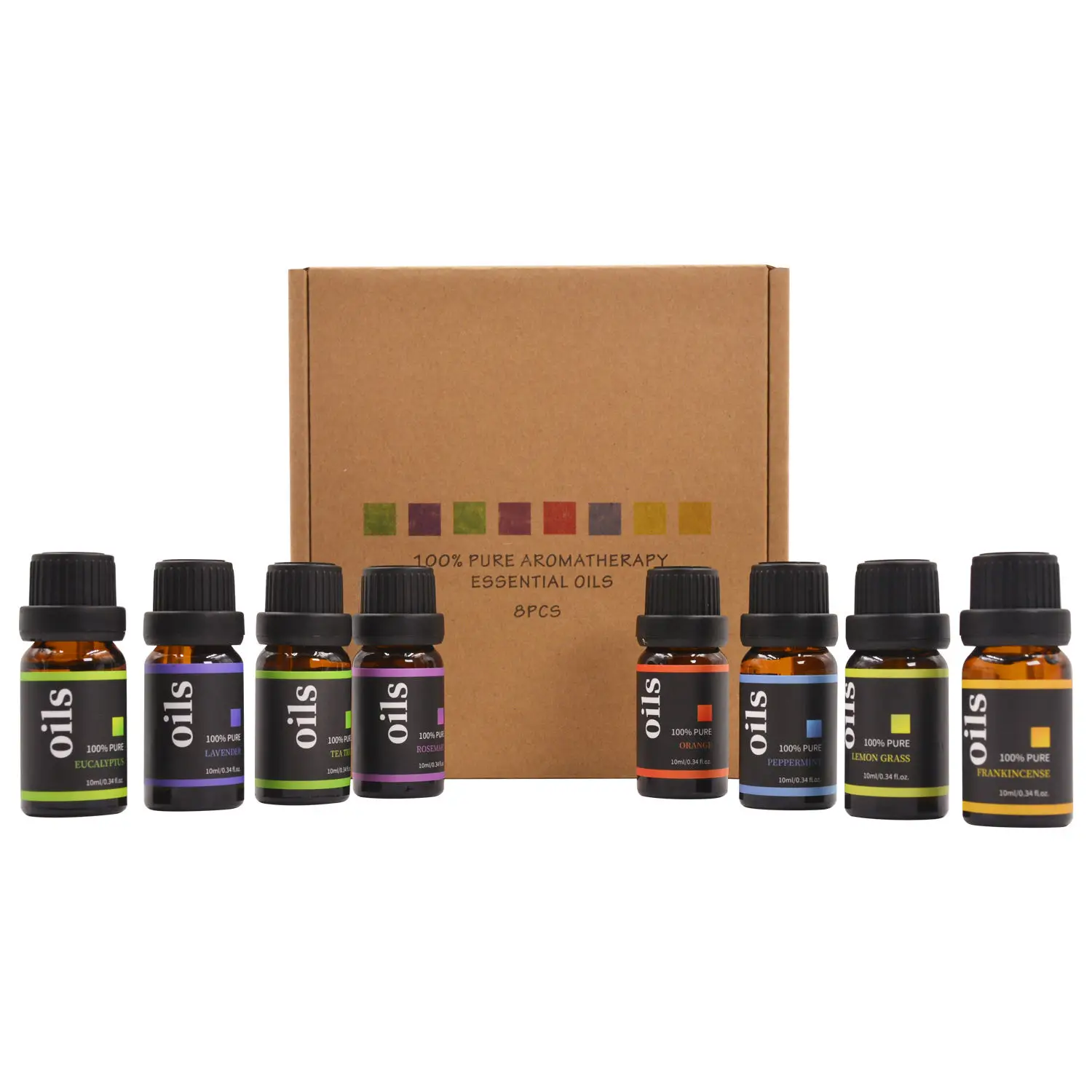 MELAO Essential Oils Top 8 Gift Set Pure Essential Oils for Diffuser Humidifier Massage Skin Hair Care