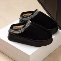 2025 Platform Fluffy Slippers Women/men House Flats Fashion Plush Winter Shoes Ladies Home Elegant Casual Footwear Large Size 5