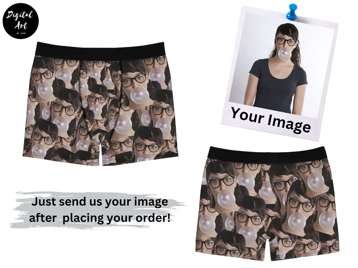 Custom Men's Face Briefs Pet Dog Cat Photo Personalized Wedding Groom Boxers Underwear For Men Husband Boyfriend Birthday Gift