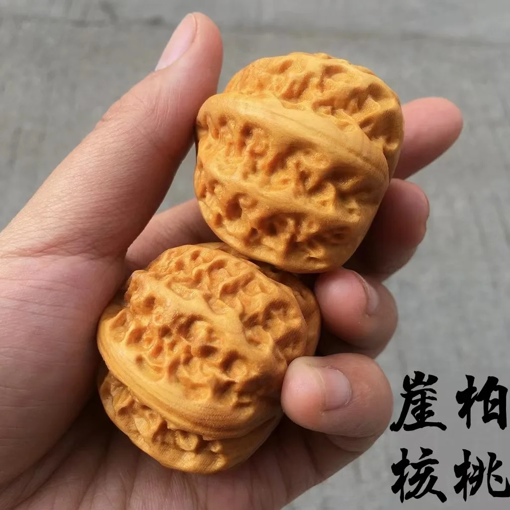 Intaglio Laser Lucido Durian Walnut Palm Pulp Fitness Ball Natural Thuja Wood Crafts Ornamento Esercizio Finger Paperweight Decor