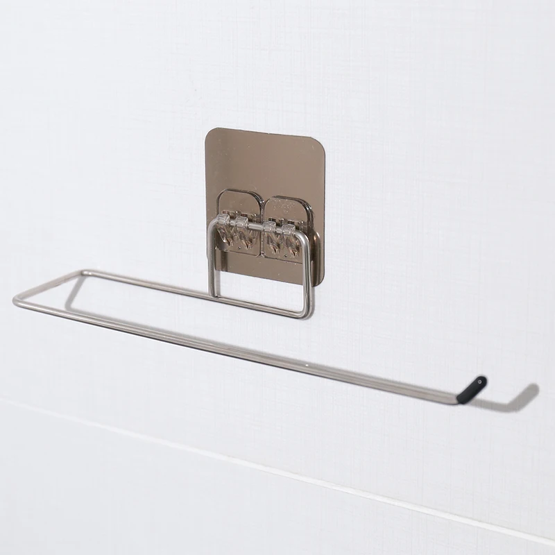 Self-adhesive Hooks Kitchen Rag Shelf Bathroom Towels Rack Without Drilling Wall Mounted Towel Shelf Household Towels Holder