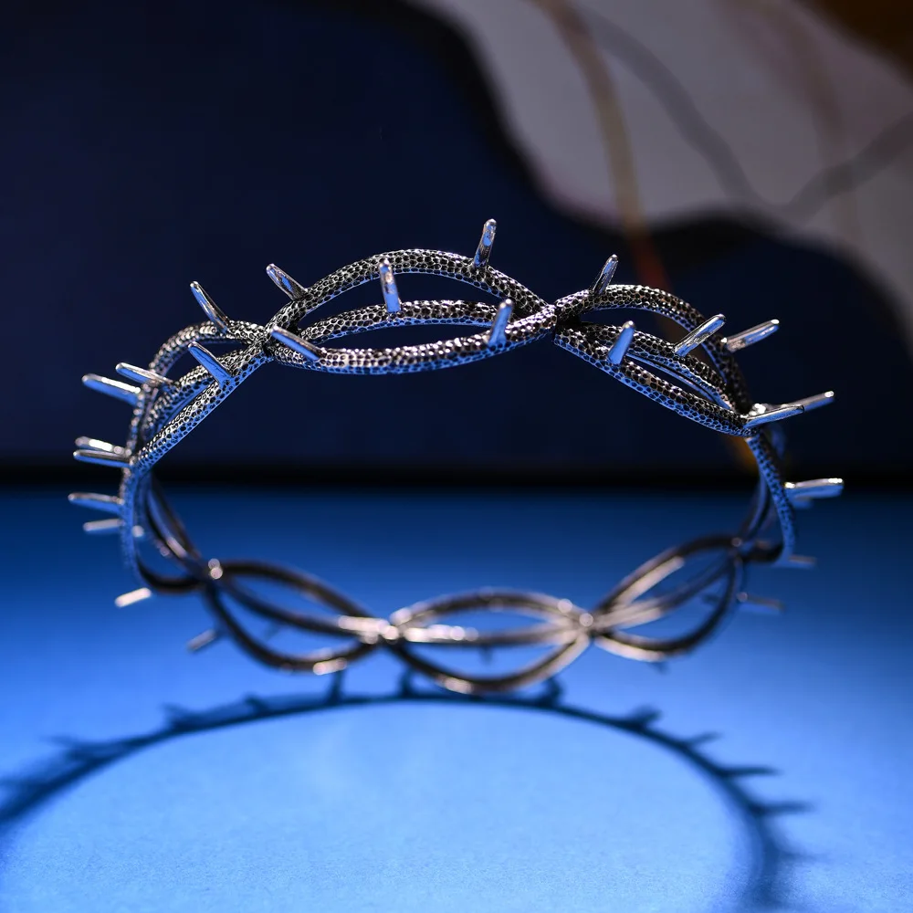 Kendrick Lamar Style Thorn Elf King Crown – Retro zweidimensionaler Herren-Haarschmuck, großes rundes Fantasy-Stirnband für Cosplay