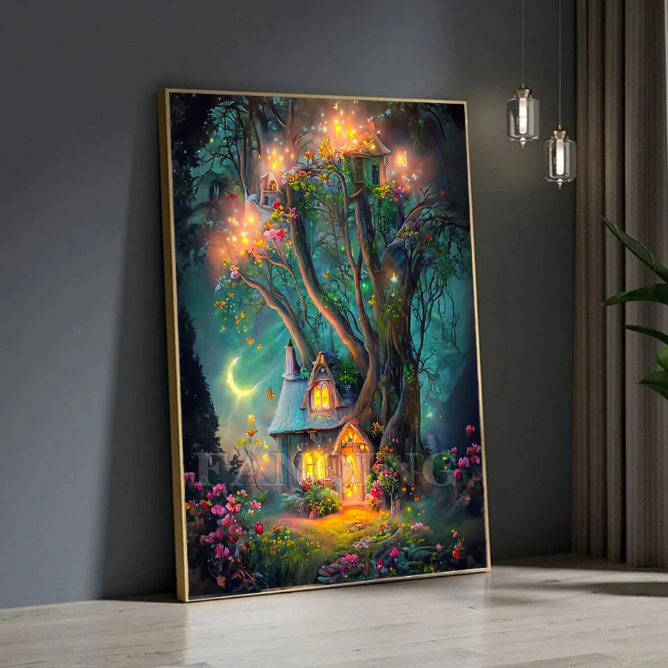 Árbol Mágico Cuadros Diamantes 5D, Diamond Painting Personalizado