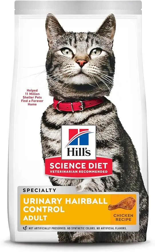 

Диета для кошек Hill's Science, сухой корм для взрослых, мочевой и парикмахерский, рецепт для курицы, мешок 7 фунтов