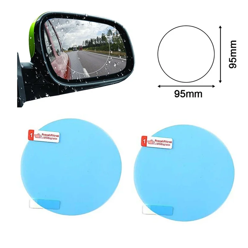 2 Pcs Car Rainproof Clear Film Rearview Mirror Protective Anti Fog Waterproof Film Auto Sticker Accessories 100x100mm100x145mm
