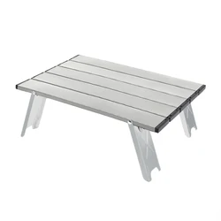 Ultralight Portable Aluminum Camping Table - Roll-Up Folding Outdoor Table for Backpacking, Picnics, and BBQs (Silvery)