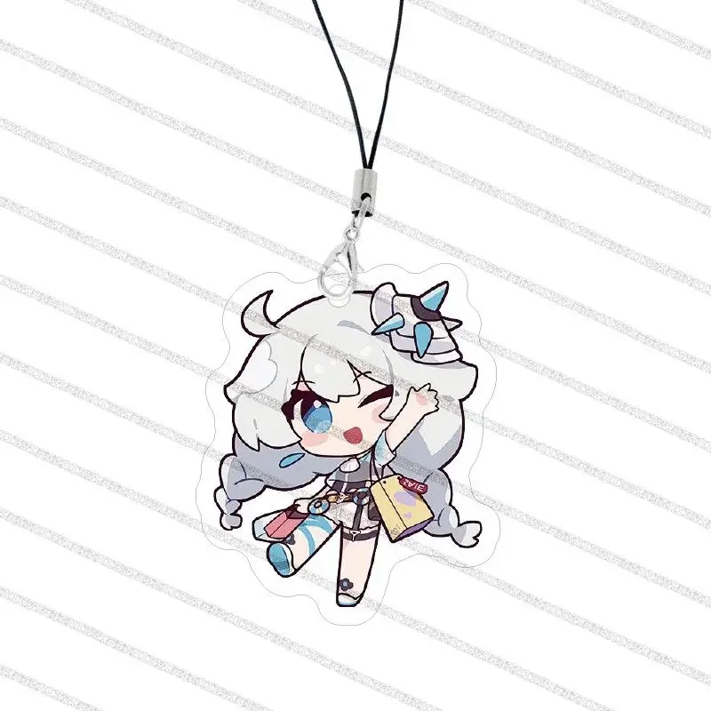Honkai Impact 3 아크릴 펜던트 휴대폰 랜야드, Elysia Kiana Raiden Mei 카와이 스트랩, 걸이식 귀여운 로프 디스플레이, 친구 선물