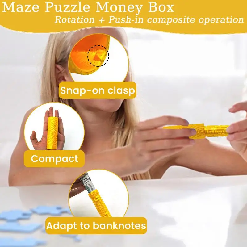 C Nuovo salvadanaio puzzle con labirinto nascosto, regalo di compleanno personalizzato e creativo per le vacanze._voghion.com