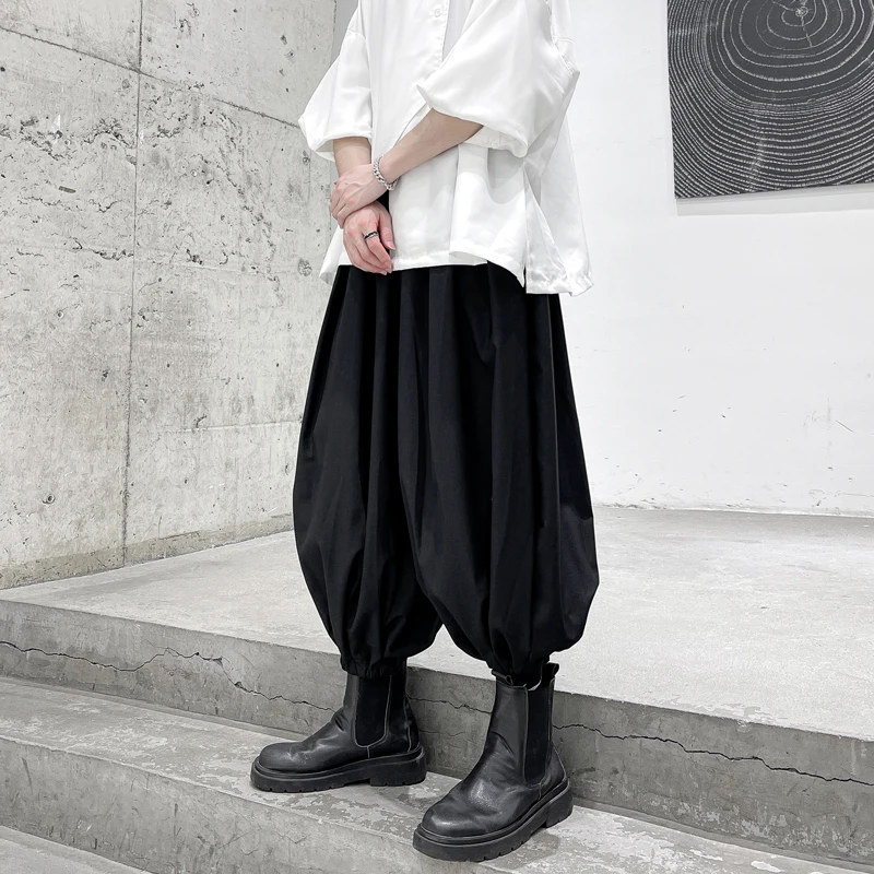 Casual Pants for Men High Street Elastic Waist Harem Pants Male Black Large Size 6XL Wide Leg Bloomers Trousers Streetwear 4