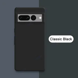 Luxury Square Liquid Silicone Cellphone Case with Double Liner and Soft Coque Design - Google Pixel 7A (Classic Black)