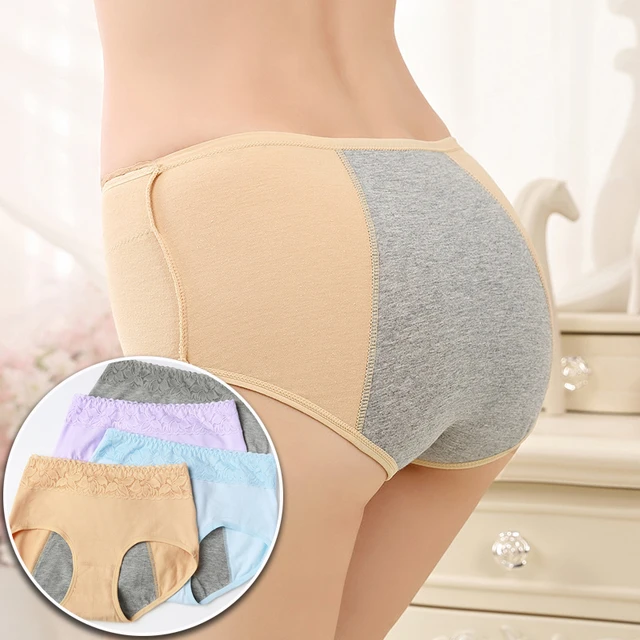 Womens Underwear Front Pocket, Menstrual Period Underwear for Women Girls  Cotton Panties Mid Waist Comfortable Easy Clean Briefs 