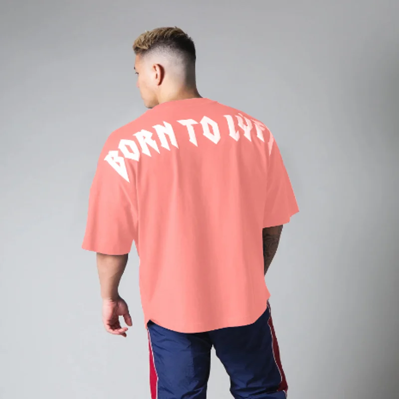 Sport T Shirt Men Bodybuilding Print Loose Short Sleeve Workout Fitness T-shirt
