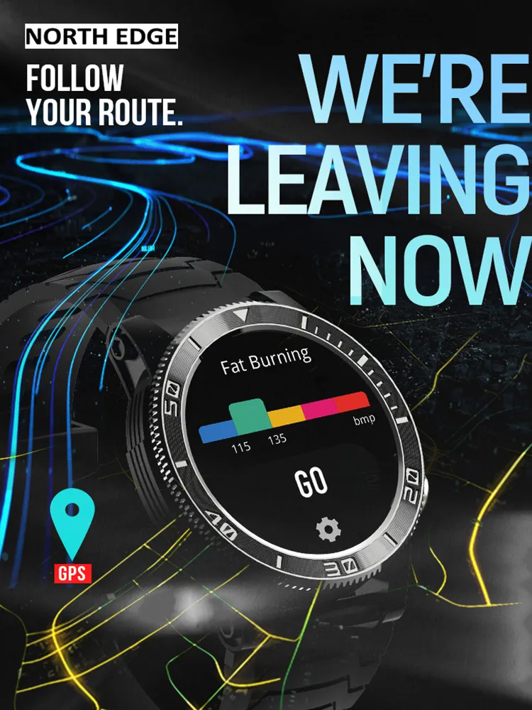 NORTH EDGE XTREK   Ʈ ġ GPS 360*360 ġ   ɹڼ SpO2 VO2 ִ Ʈ 120   IOS ȵ̵ Smartwatch