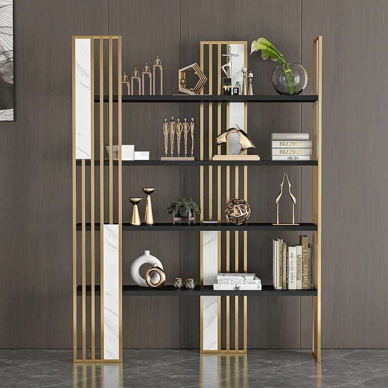 Luxurious simple bookshelf floor bookcase shelf bedroom small display rack modern office storage decoration rack