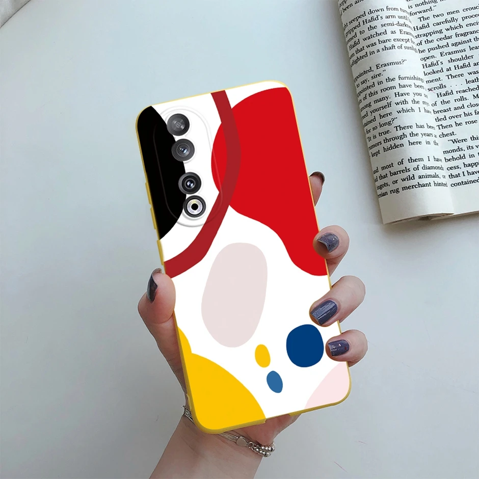 Colorful Cartoon Flower Silicone TPU Phone Case Cover for For Honor 90
