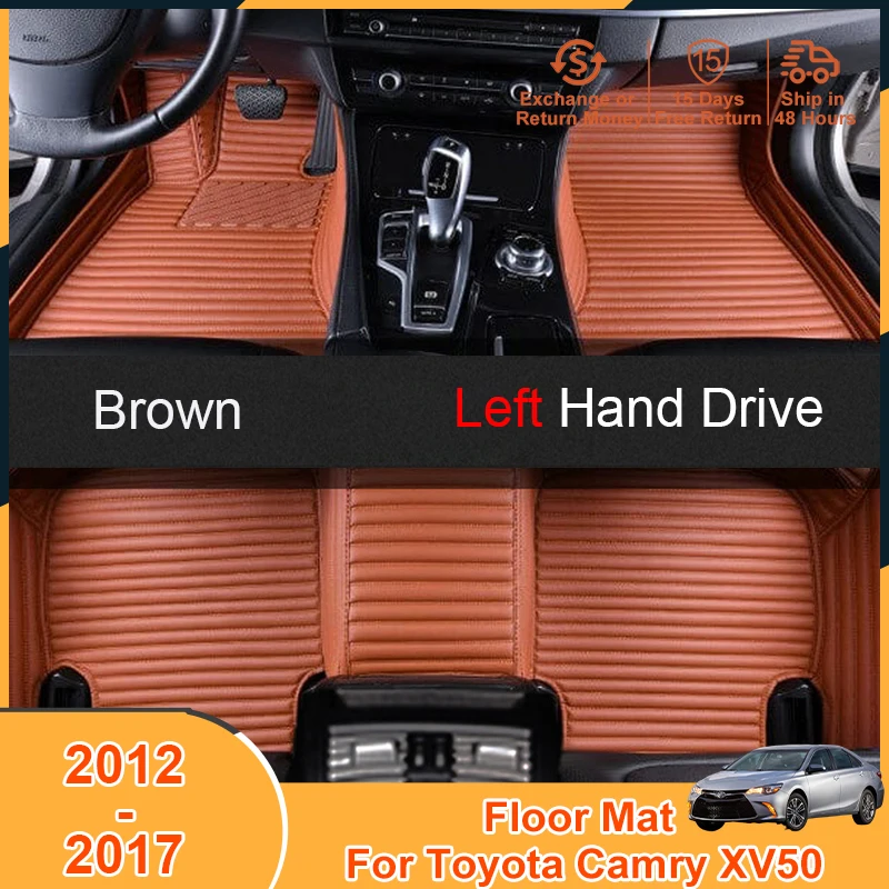 

2012-2017 Floor Mats Foot Pad Carpets for Toyota Camry XV50 2012 2013 2014 2015 2016 2017 Accessories Leather Scratch Cover