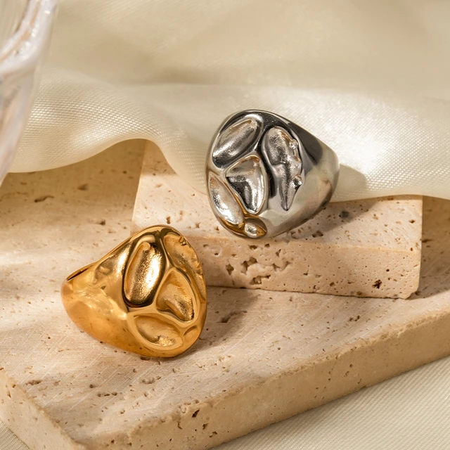 Stainless Steel Women Rings Handmade Jewelry Wedding Stackable Band Rings  Bague - AliExpress