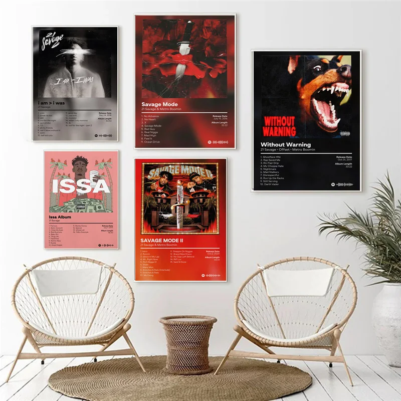 Poster Prints 21 Savage & Metro Boomin ISSA Savage Mode 2 Music Album Wall  Art Picture Canvas Painting Living Room Home Decor - AliExpress