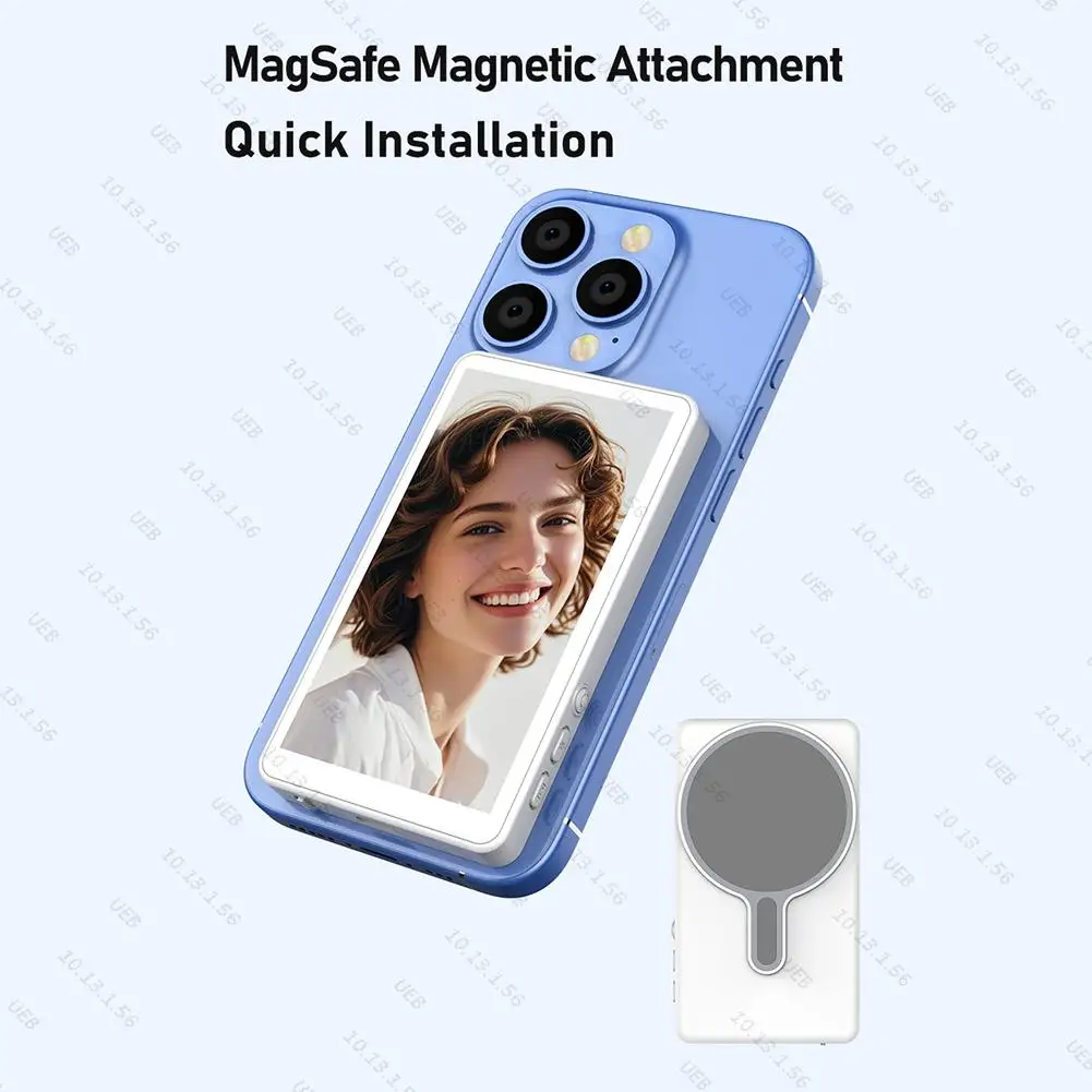 New Magnetic Phone Vlog Selfie Monitor Screen for Phone Rear Camera Wireless Selfie Rear Camera Compatible With iPhone Android