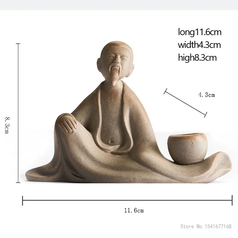 Creative Ceramic Small Tea Pets Ornaments, Retro stoneware, piano, chess, painting and calligraphy, Micro Landscape, 1Pc