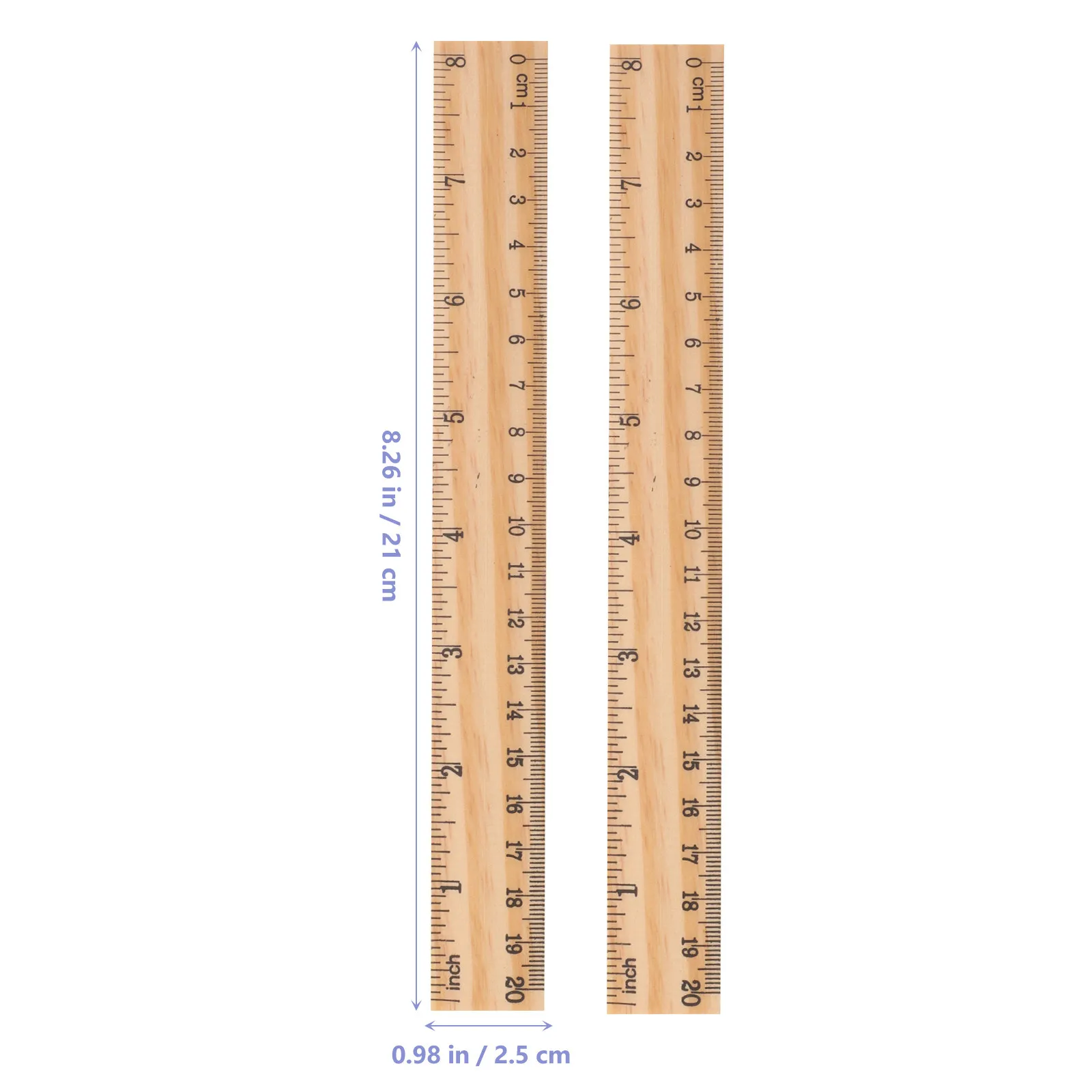 30Pcs 나무 자 8 인치 20Cm 학생 디자이너 건축가 엔지니어링 사용에 적합한 견고한 측정 도구