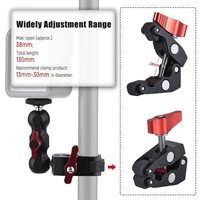 Super Clamp Camera Clamp Mount Monitor 360° Ballhead Magic Arm Double Ball Head Adapter for DSLR Camera/Gopro/LED Lights/phone - Image 5