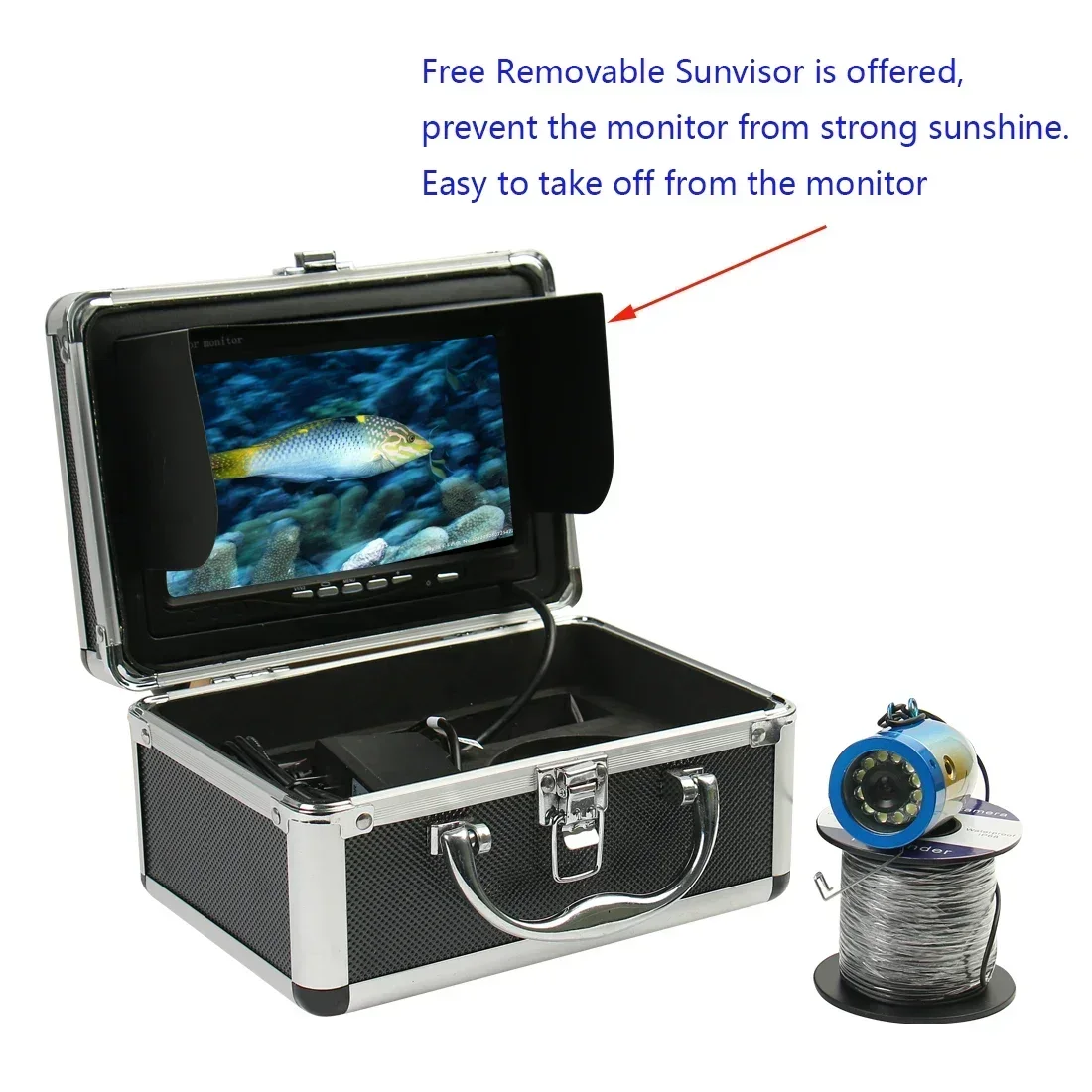 Underwater Fishing Camera 7 Inch 1000TVL IP68 Waterproof 15M 30M 50M Ice/Sea/River Camera for Fishing FishFinder