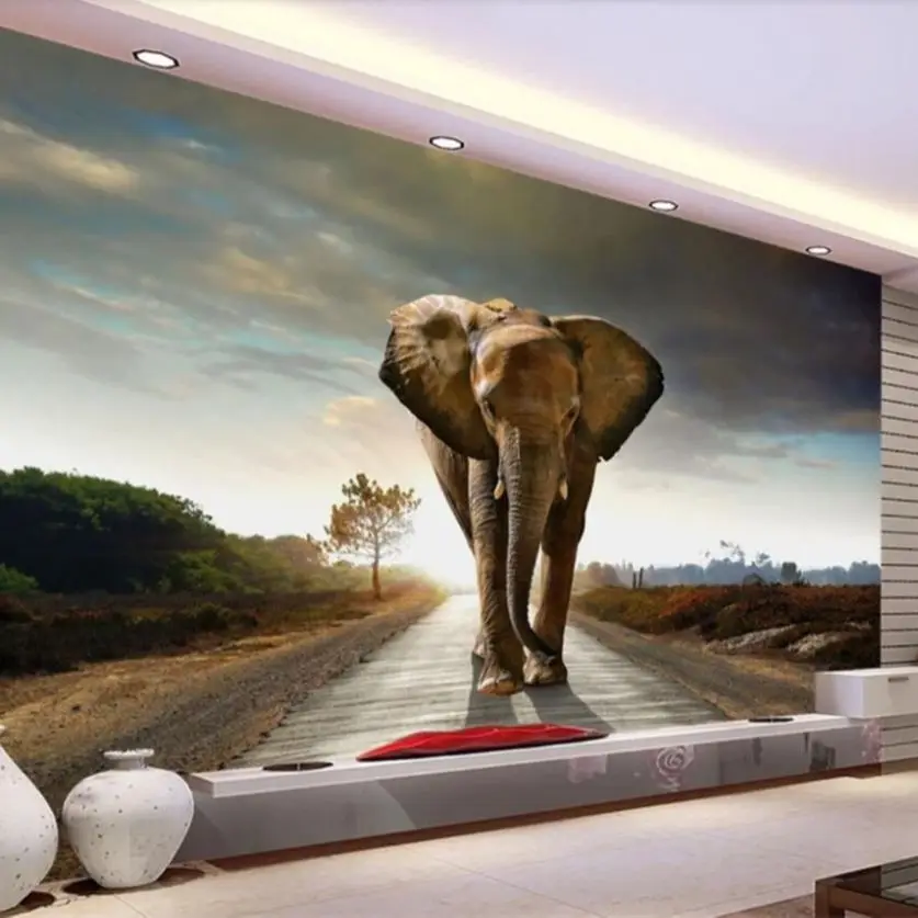 

beibehang Custom large wallpaper 3d stereo photo mural living room elephant decorative painting mural papel de parede wallpaper