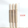 Wooden Rolling Pin Bread Pastry Dough Cutter Rolling Roller 2-in-1 Rolling Pin Screw Thread Design Kitchen Cooking Baking Tools 2