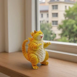 Whimsical Handmade Resin Cat Monster Figurine - Unique Decorative Sculpture (Yellow Cat)