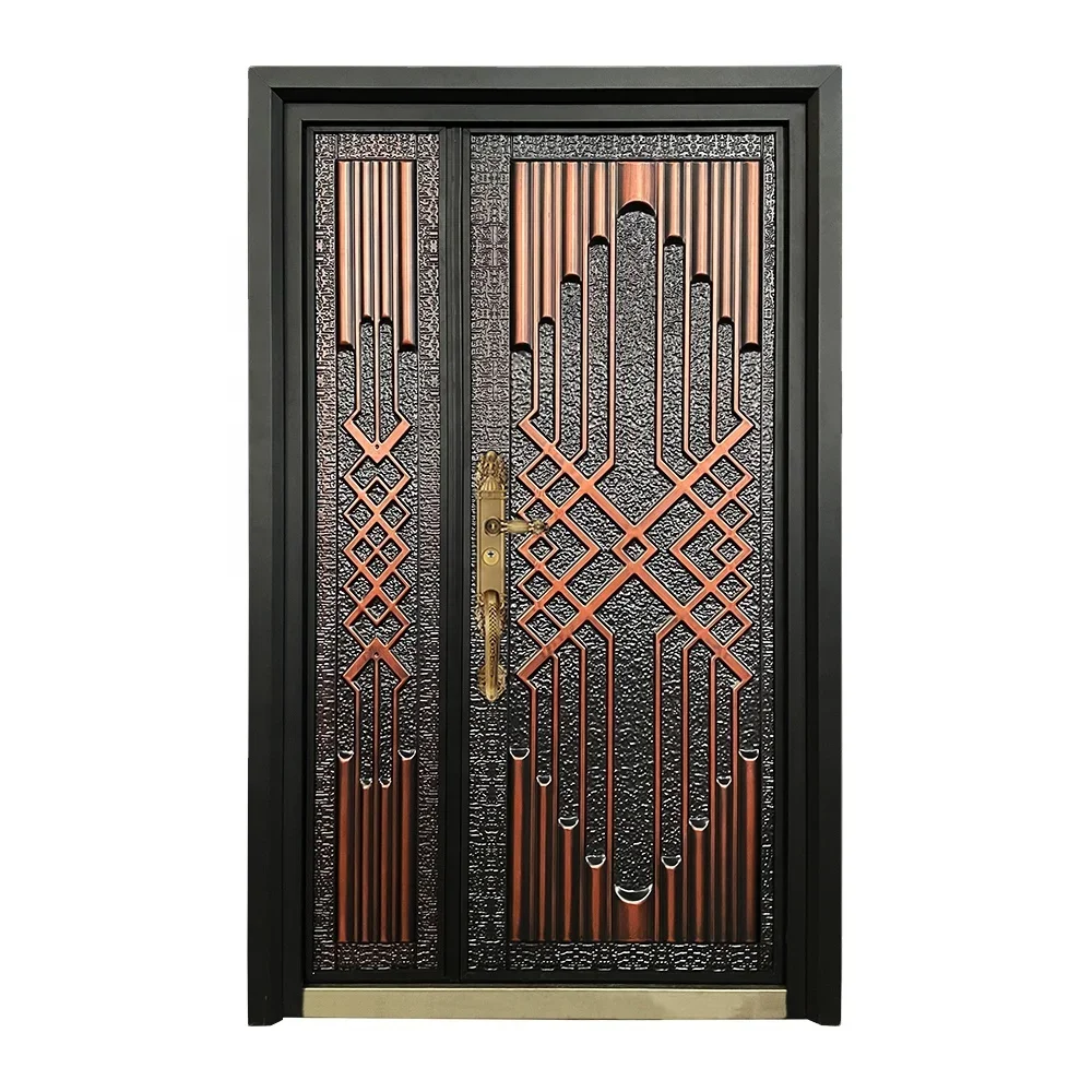 Front Door Residential Exterior Security Single Explosion Fireproof Cast Aluminum Steel Door