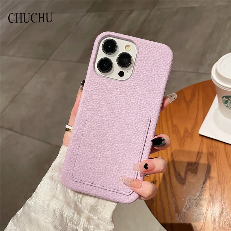 Luxury Lichee Pattern PU Leather Phone Case Cover