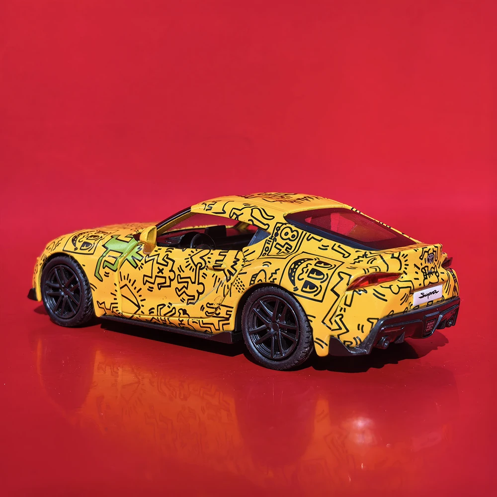Diecast Metal Sports Car Toy with Rubber Tires - Gift