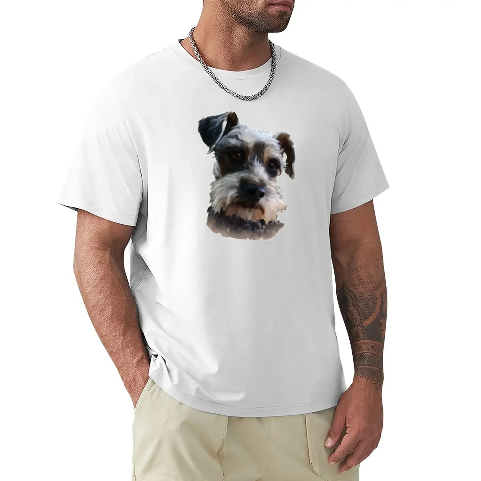 

SCHNAUZER T-Shirt sweat animal prinfor boys boys whites summer tops mens graphic t-shirts anime