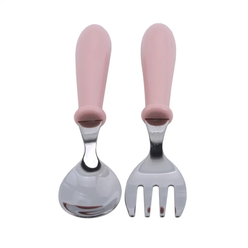 Description Picture 6 of item3PCS Children Spoon Forks Box Kids Stainless Steel Kids Cutlery Portable Baby Feeding Utensils Baby Spoons Tableware Set NEW