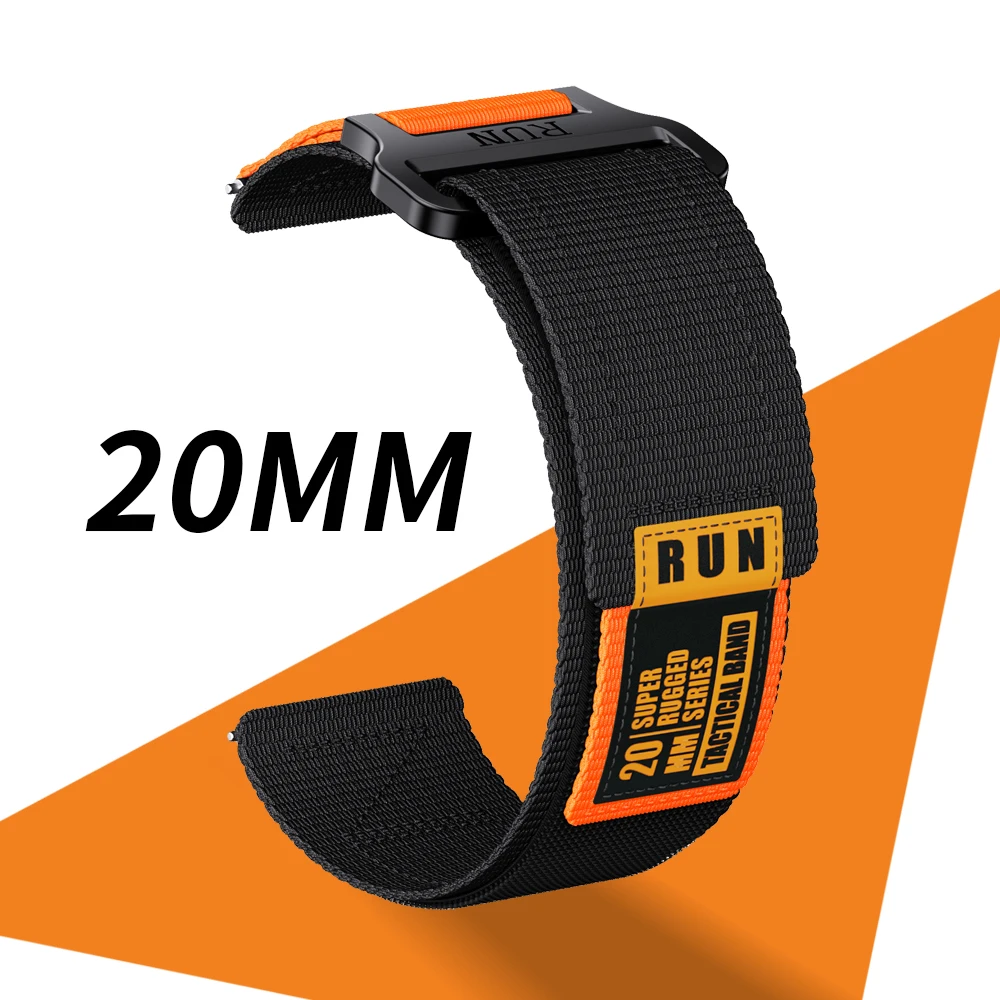 20mm Easy Fit Nylon Sport Strap - Adjustable and Comfortable Bracelet Watchband