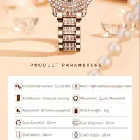 OLEVS Full Diamond Roman Dial Watch Women Luxury Elegant Stainless steel Waterproof High Quality Quartz Women's Watches 9943 5